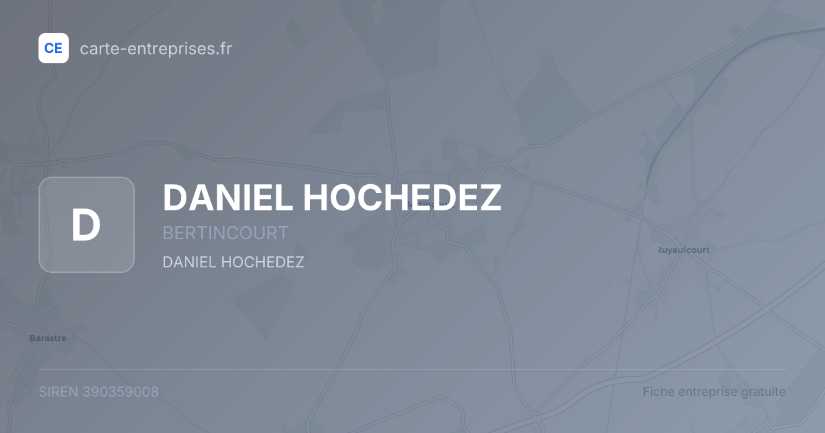 DANIEL HOCHEDEZ — 390359008 — fiche entreprise