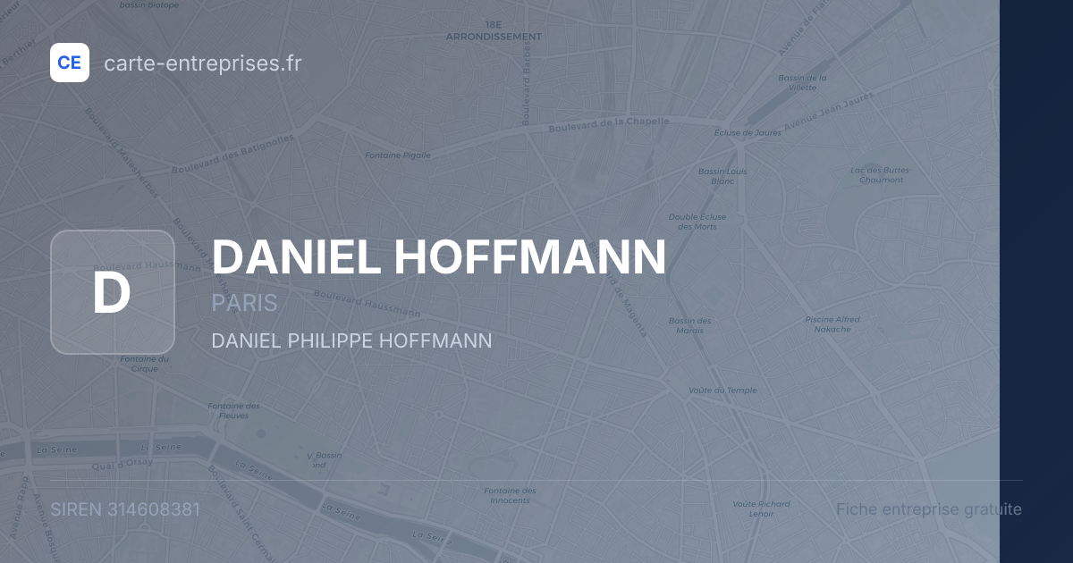 DANIEL HOFFMANN — 314608381 — fiche entreprise