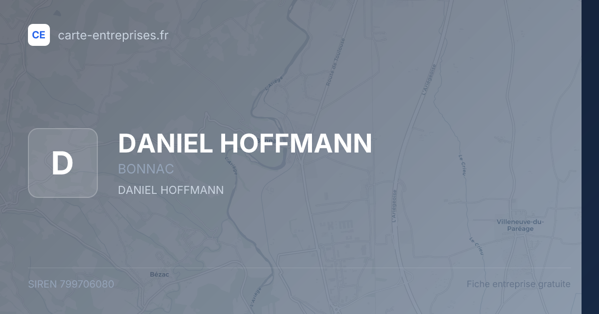 DANIEL HOFFMANN — 799706080 — fiche entreprise