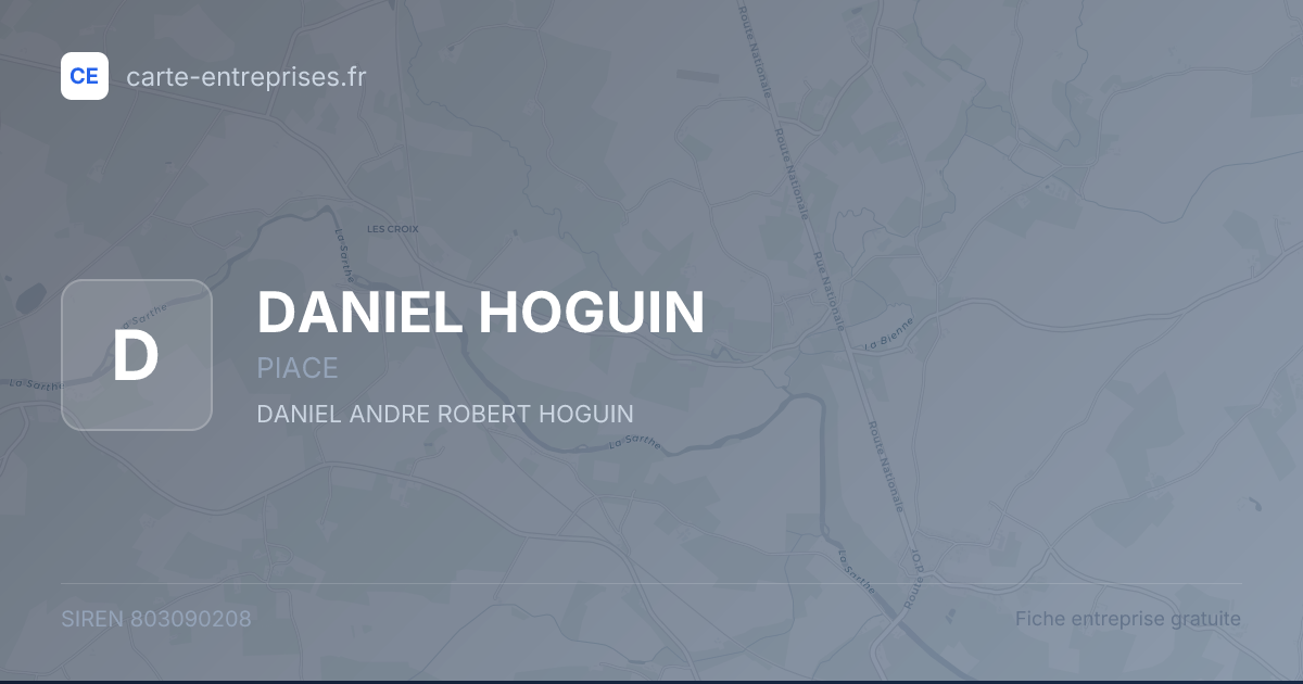 DANIEL HOGUIN — 803090208 — fiche entreprise