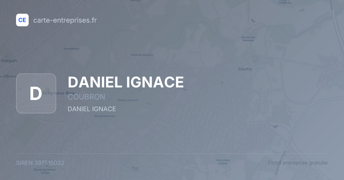 DANIEL IGNACE — 397515032 — fiche entreprise