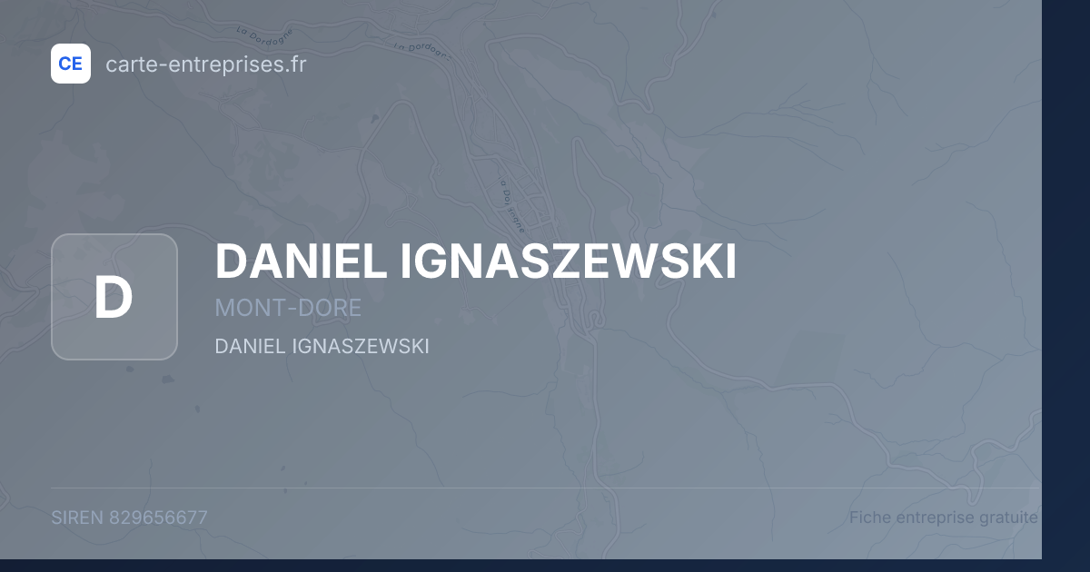 DANIEL IGNASZEWSKI — 829656677 — fiche entreprise