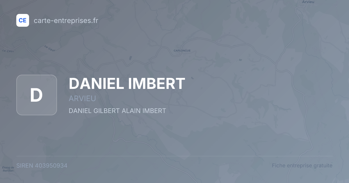 DANIEL IMBERT — 403950934 — fiche entreprise