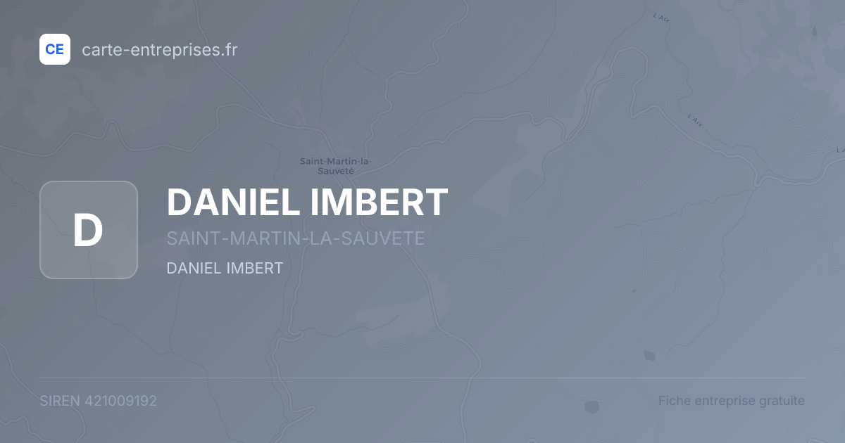 DANIEL IMBERT — 421009192 — fiche entreprise