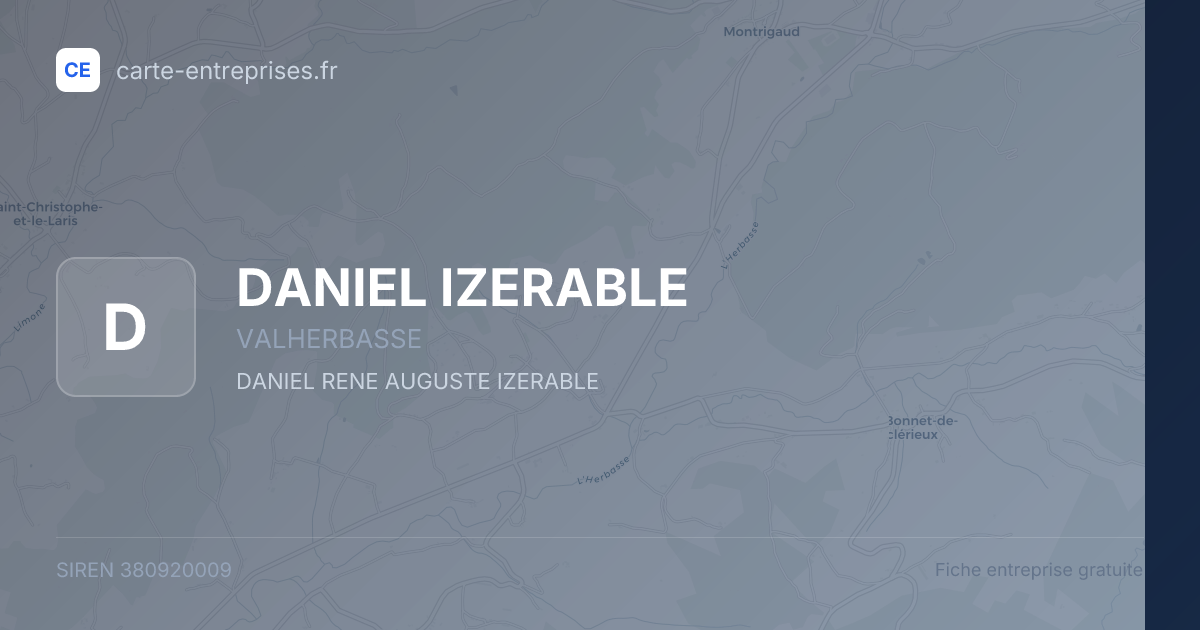 DANIEL IZERABLE — 380920009 — fiche entreprise