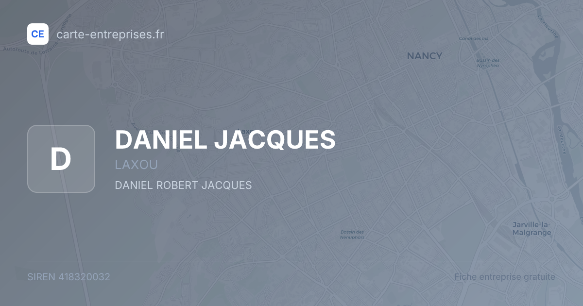 DANIEL JACQUES — 418320032 — fiche entreprise