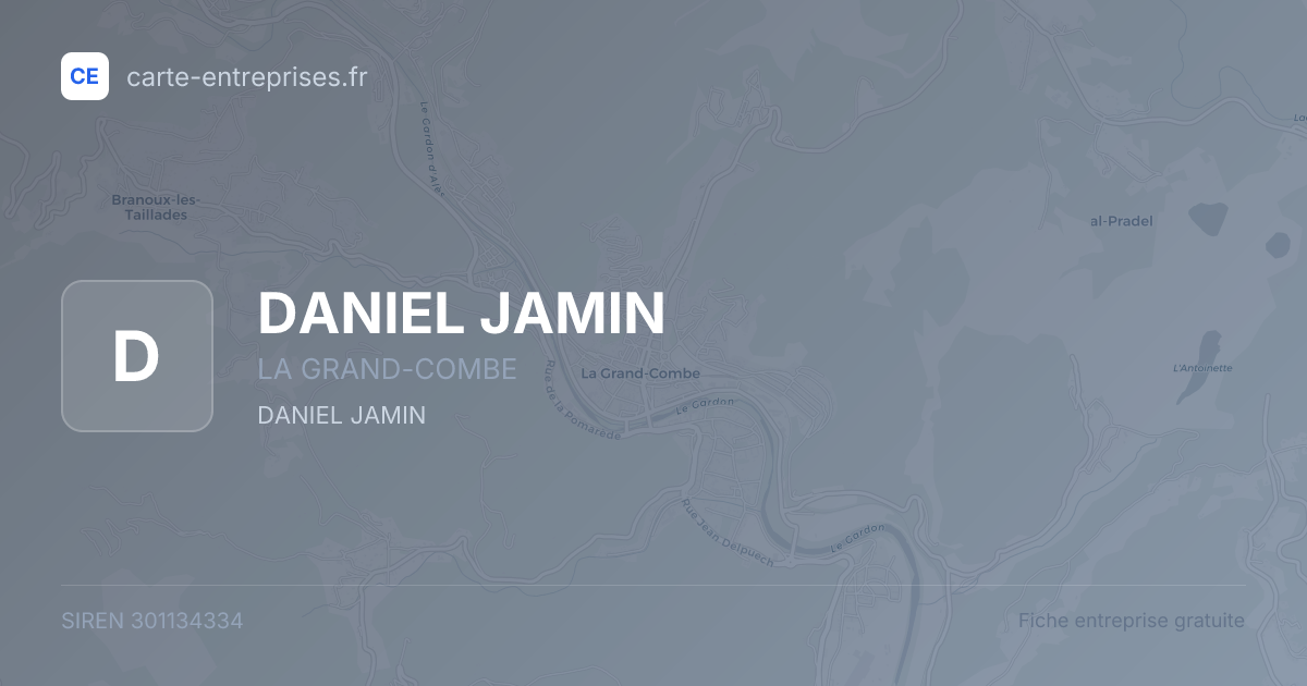 DANIEL JAMIN — 301134334 — fiche entreprise