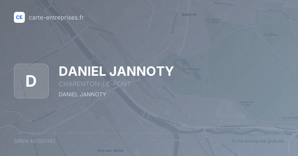 DANIEL JANNOTY — 401567482 — fiche entreprise