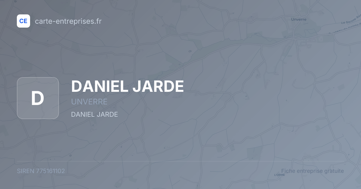 DANIEL JARDE — 775161102 — fiche entreprise