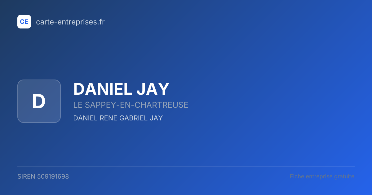 DANIEL JAY — 509191698 — fiche entreprise