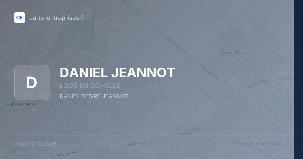 DANIEL JEANNOT — 410321848 — fiche entreprise