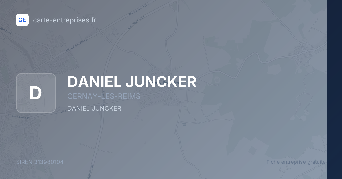 DANIEL JUNCKER — 313980104 — fiche entreprise