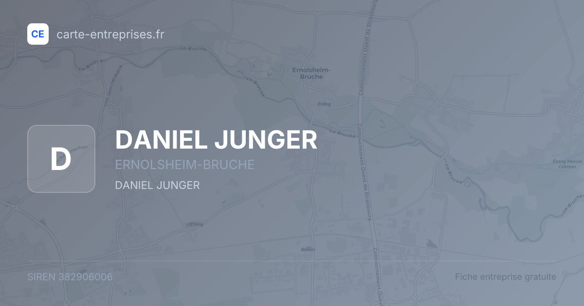 DANIEL JUNGER — 382906006 — fiche entreprise