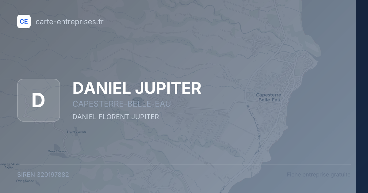 DANIEL JUPITER — 320197882 — fiche entreprise
