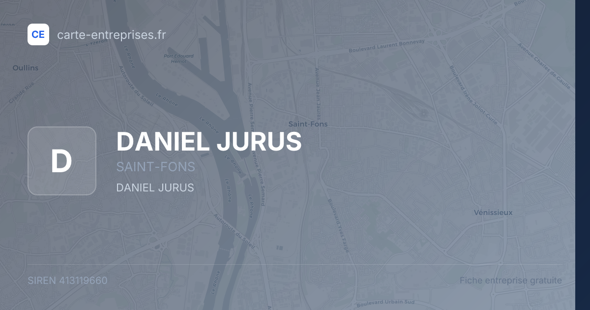 DANIEL JURUS — 413119660 — fiche entreprise