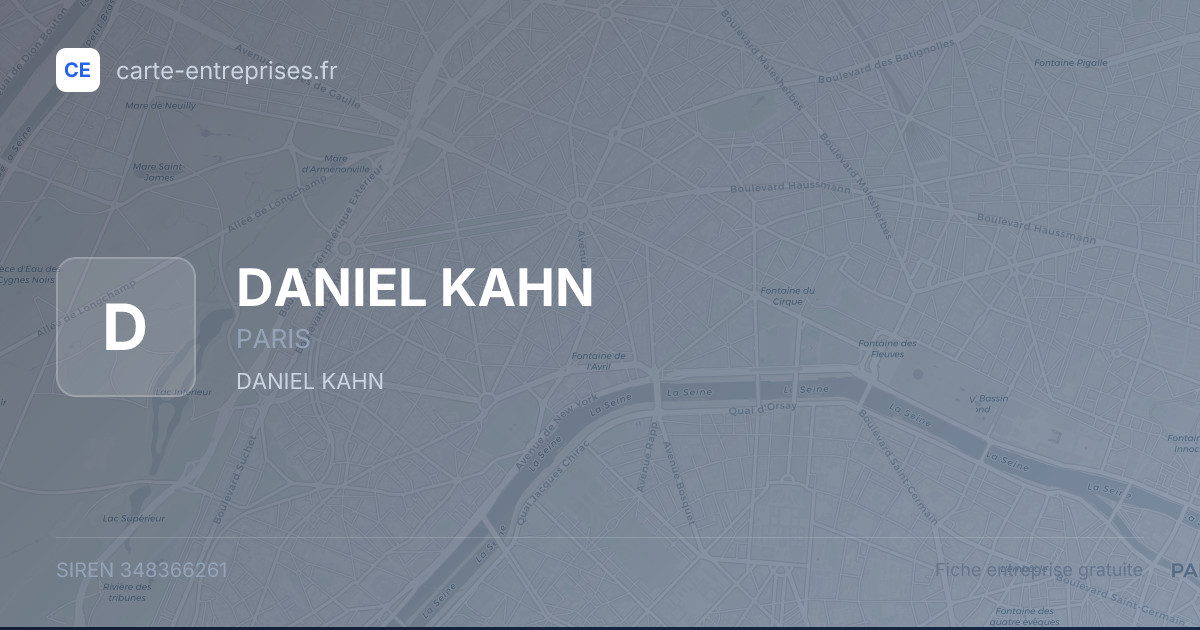 DANIEL KAHN — 348366261 — fiche entreprise