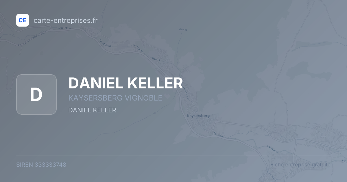 DANIEL KELLER — 333333748 — fiche entreprise