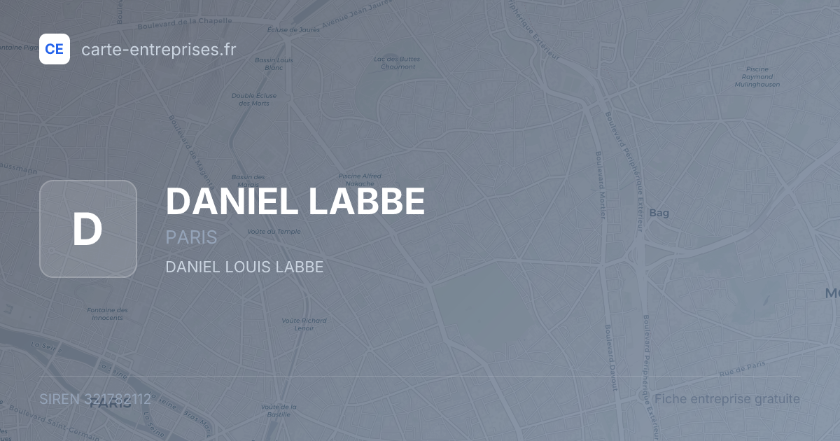 DANIEL LABBE — 321782112 — fiche entreprise