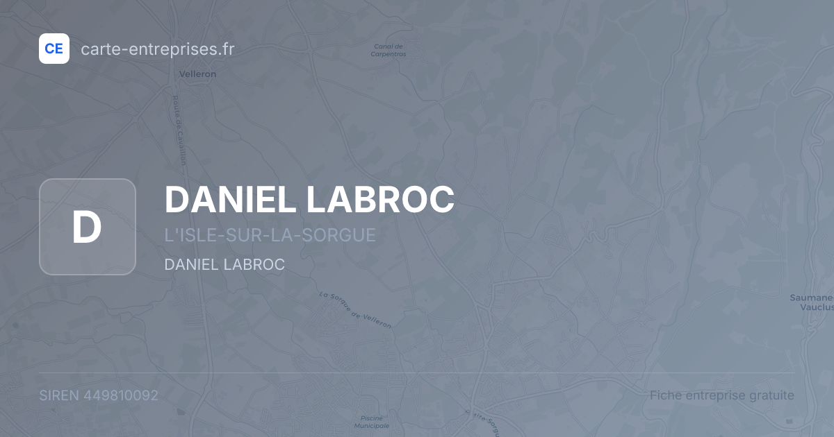 DANIEL LABROC — 449810092 — fiche entreprise
