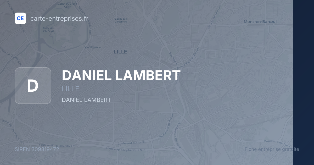 DANIEL LAMBERT — 309819472 — fiche entreprise