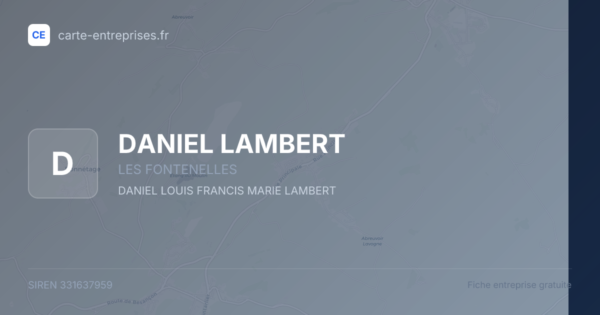 DANIEL LAMBERT — 331637959 — fiche entreprise