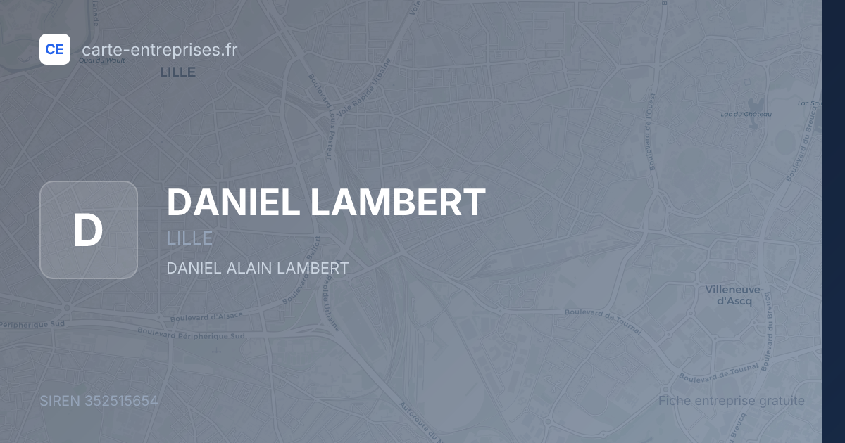 DANIEL LAMBERT — 352515654 — fiche entreprise
