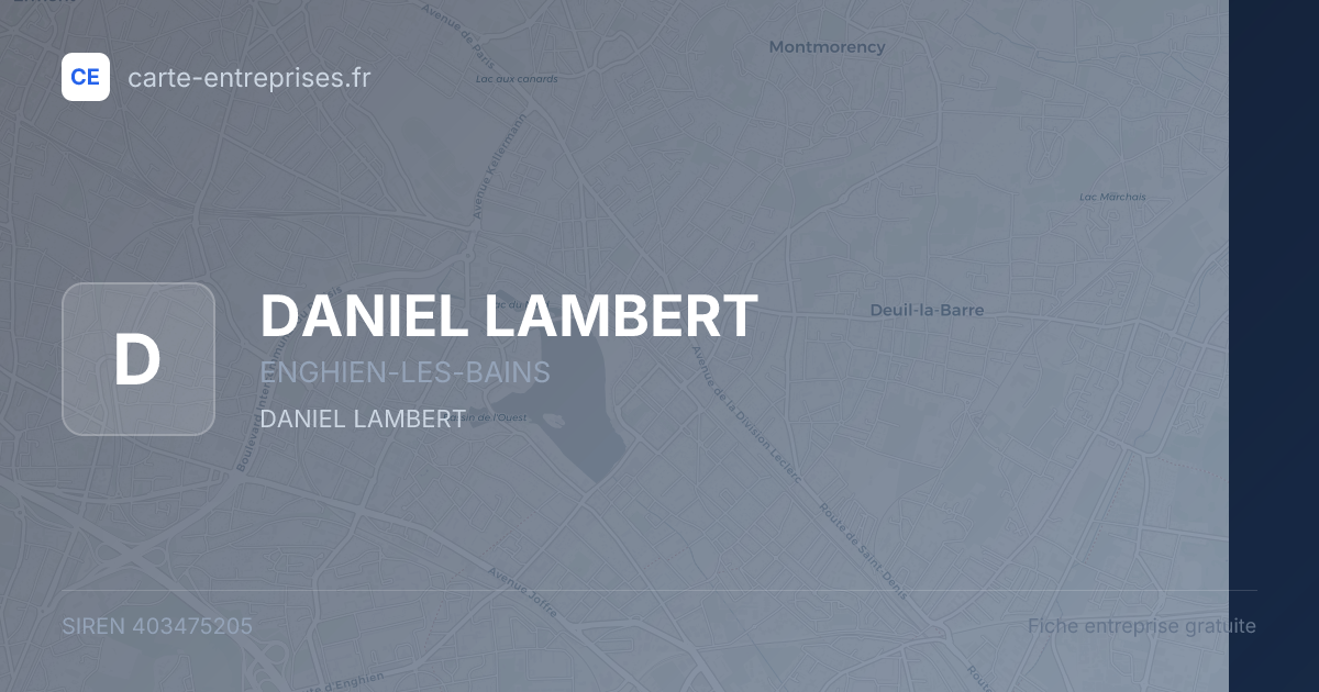 DANIEL LAMBERT — 403475205 — fiche entreprise