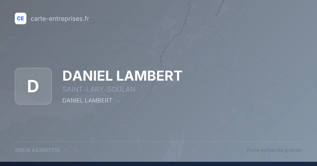 DANIEL LAMBERT — 443897210 — fiche entreprise