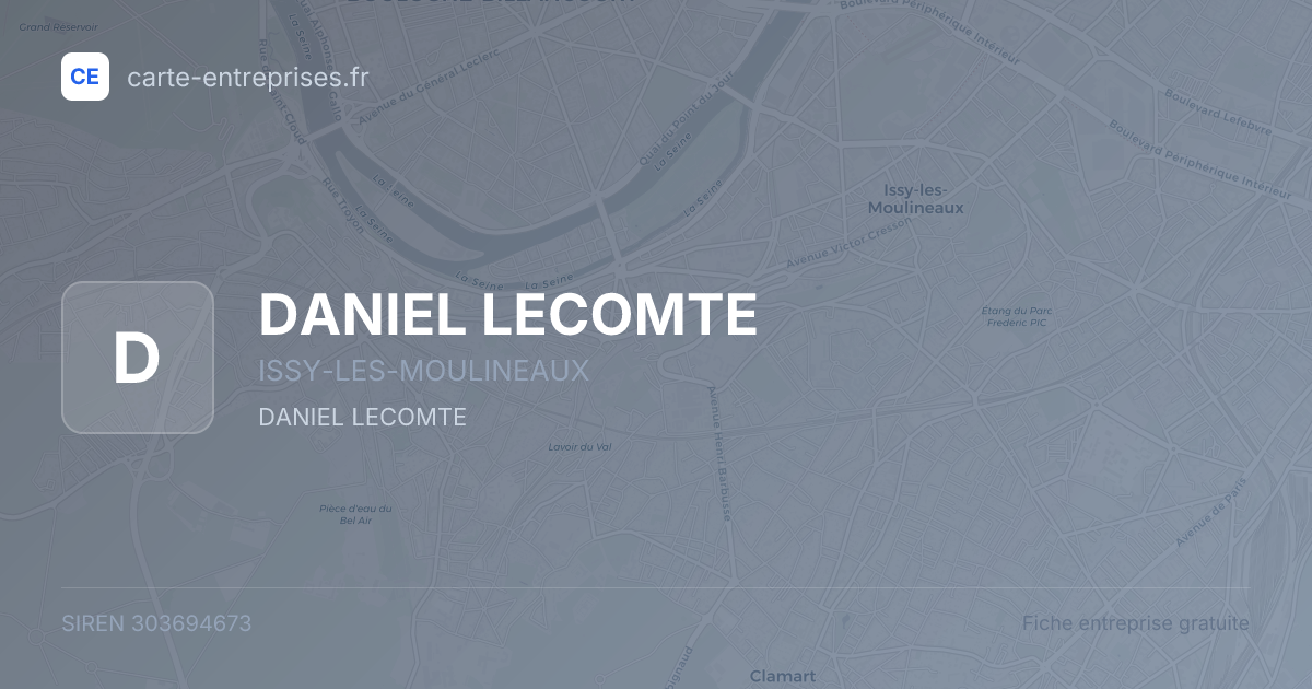 DANIEL LECOMTE — 303694673 — fiche entreprise