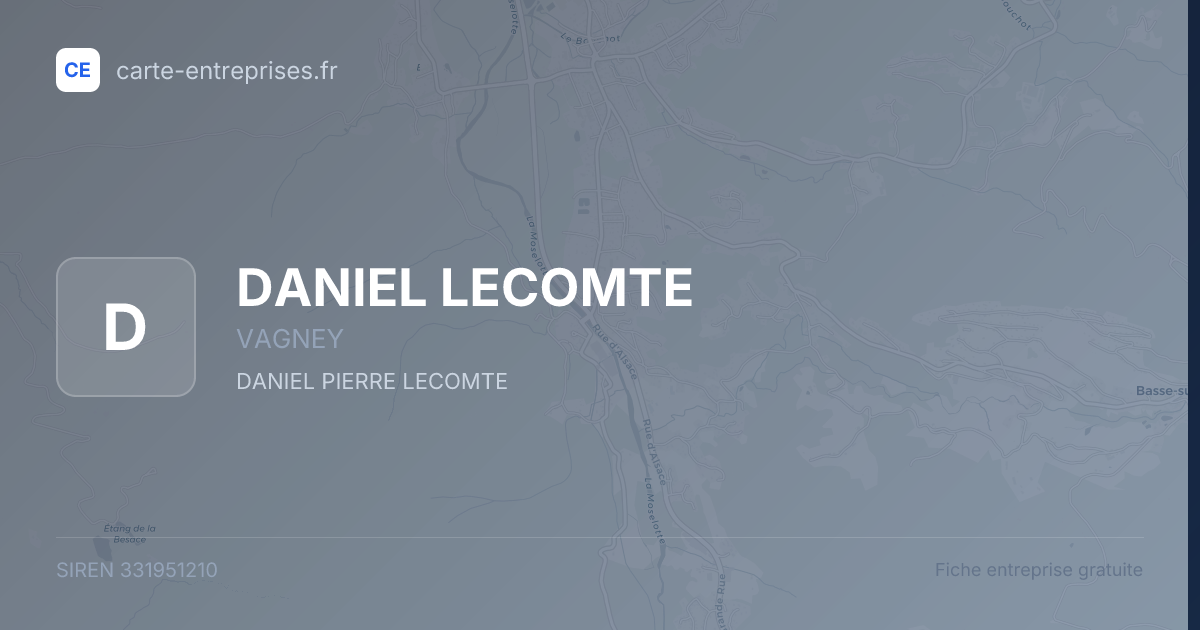 DANIEL LECOMTE — 331951210 — fiche entreprise