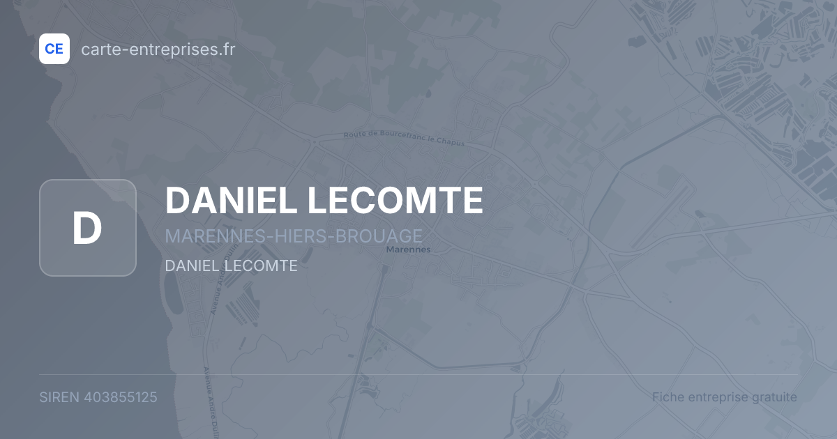 DANIEL LECOMTE — 403855125 — fiche entreprise