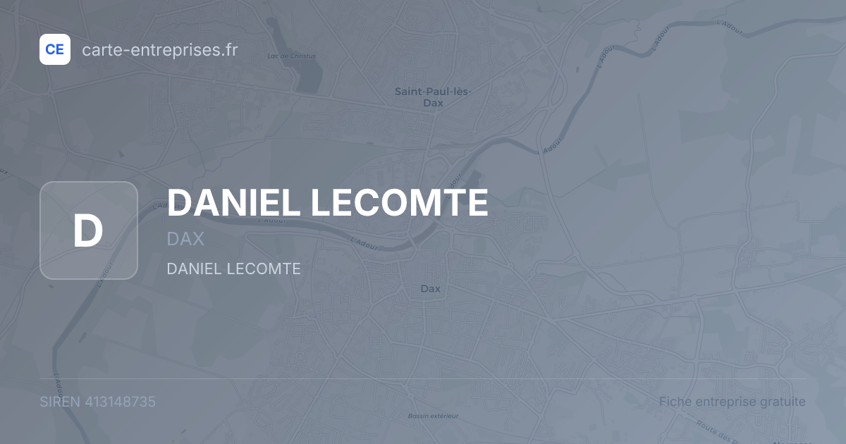 DANIEL LECOMTE — 413148735 — fiche entreprise
