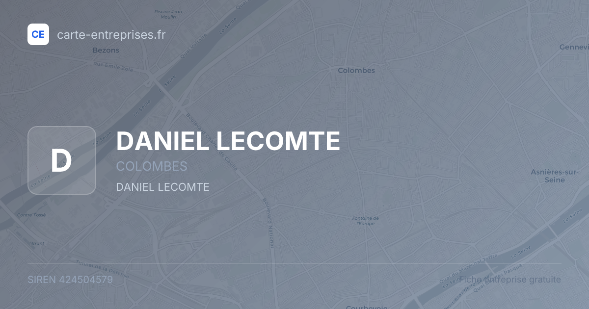 DANIEL LECOMTE — 424504579 — fiche entreprise
