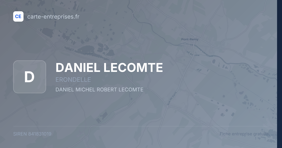 DANIEL LECOMTE — 841831019 — fiche entreprise