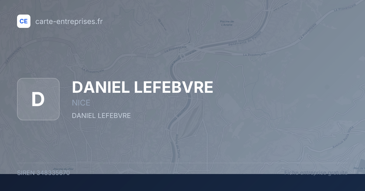 DANIEL LEFEBVRE — 348335670 — fiche entreprise