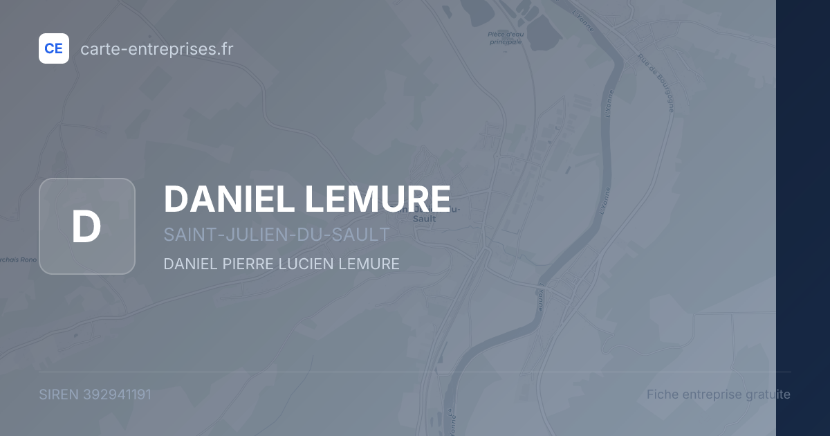 DANIEL LEMURE — 392941191 — fiche entreprise