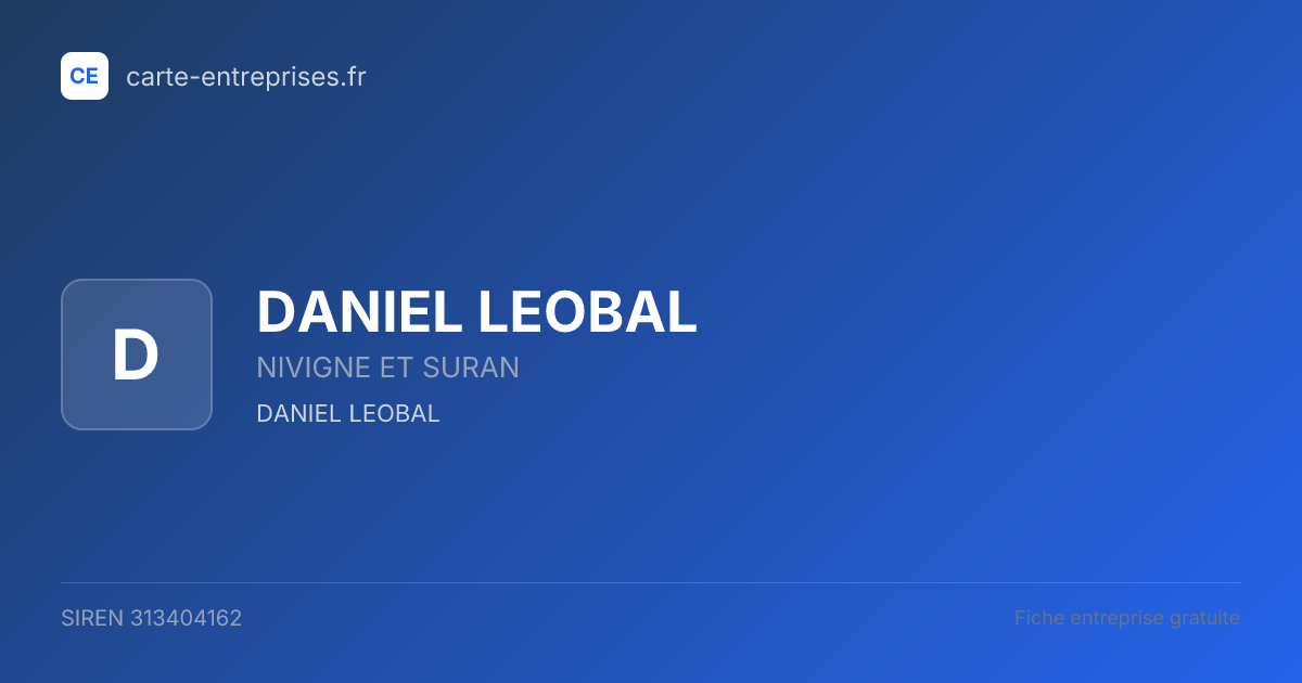 DANIEL LEOBAL — 313404162 — fiche entreprise