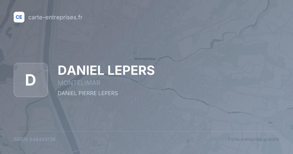 DANIEL LEPERS — 848445136 — fiche entreprise