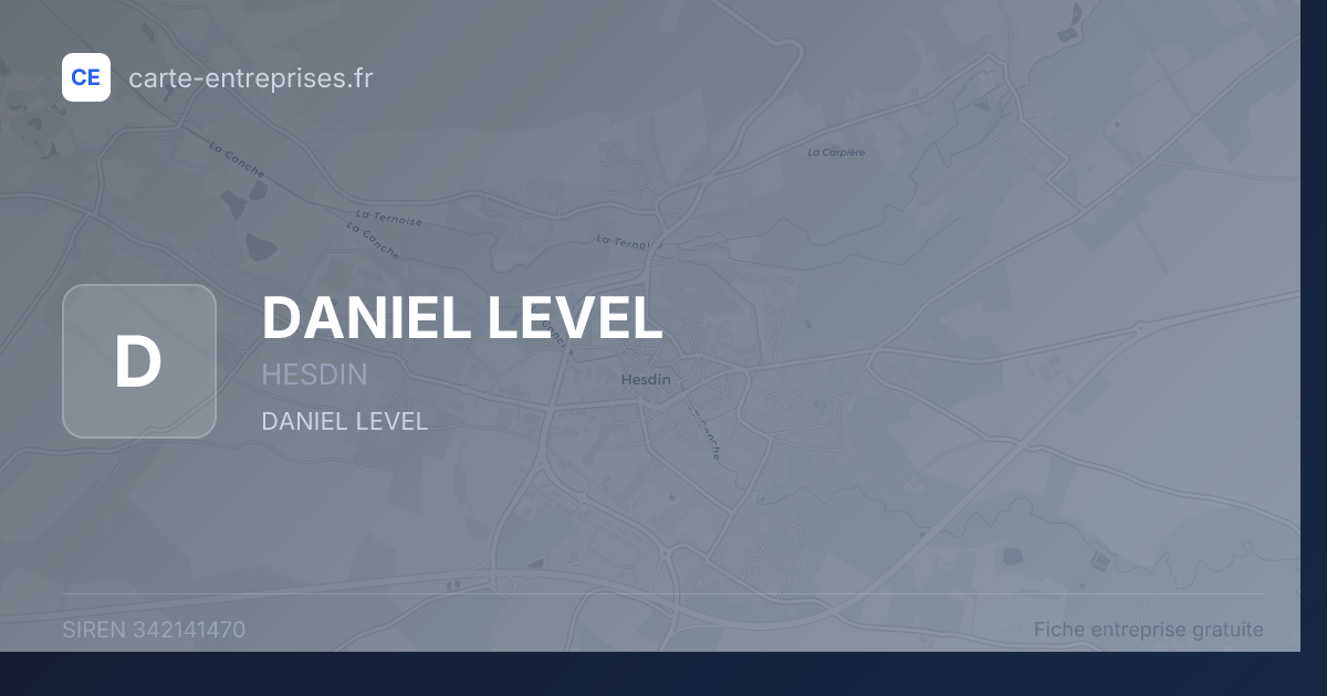 DANIEL LEVEL — 342141470 — fiche entreprise