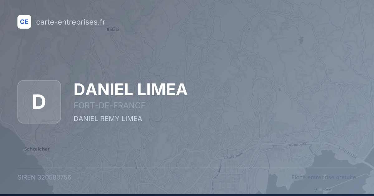 DANIEL LIMEA — 320580756 — fiche entreprise