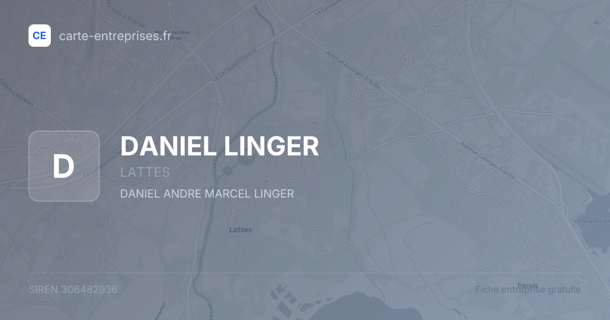 DANIEL LINGER — 306482936 — fiche entreprise