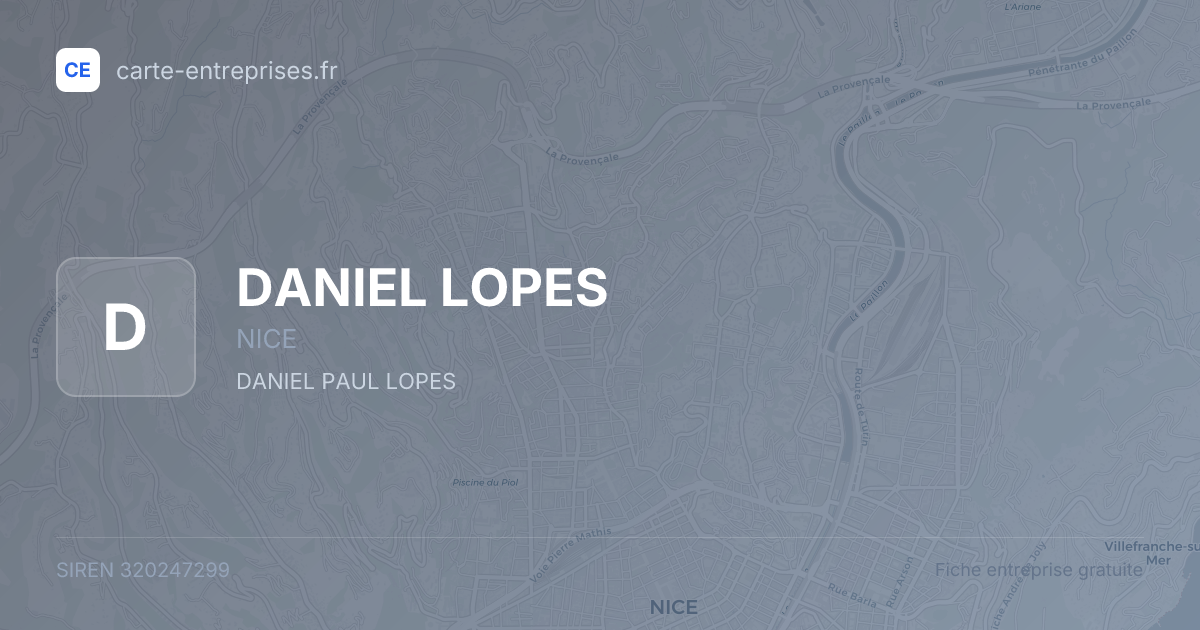 DANIEL LOPES — 320247299 — fiche entreprise