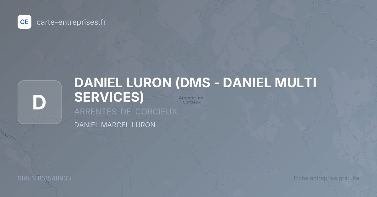 DANIEL LURON (DMS - DANIEL MULTI SERVICES) — 851548933 — fiche entreprise