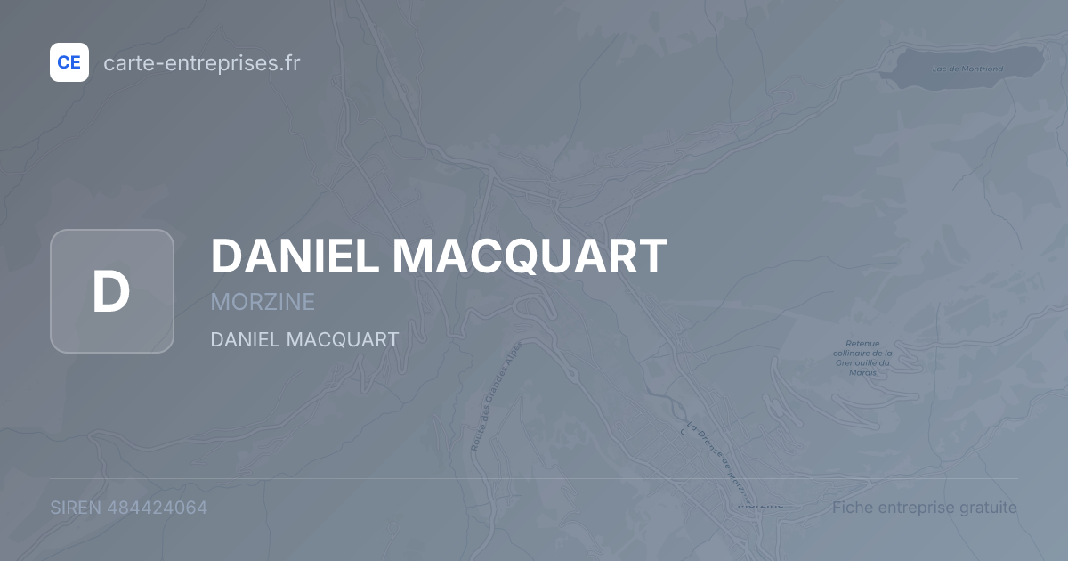 DANIEL MACQUART — 484424064 — fiche entreprise