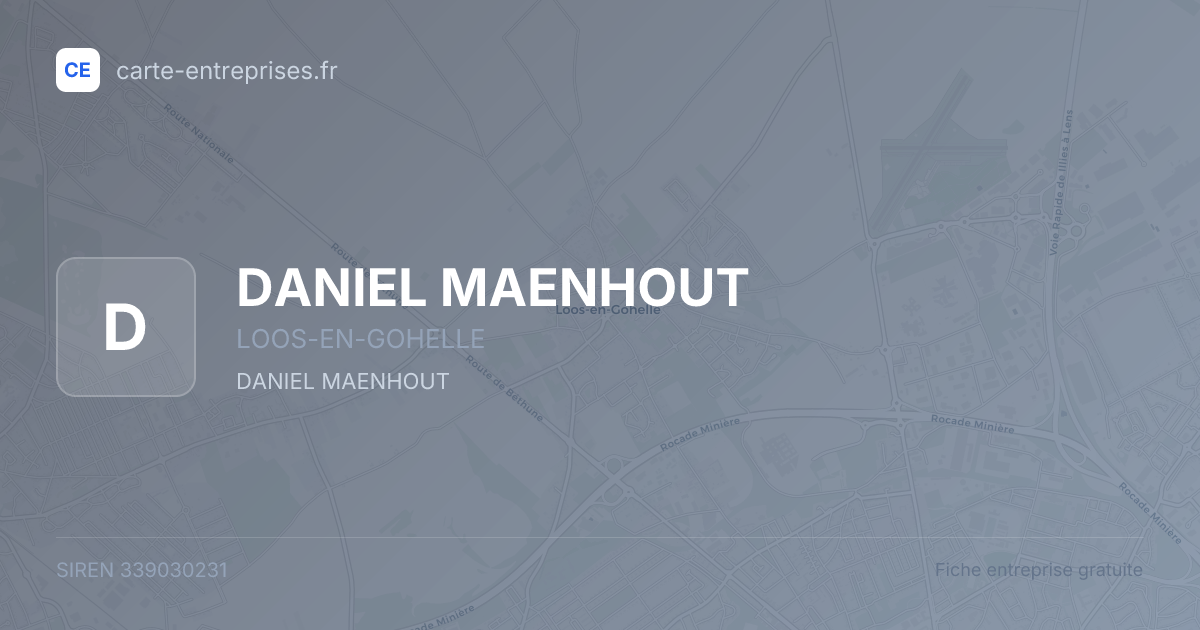 DANIEL MAENHOUT — 339030231 — fiche entreprise