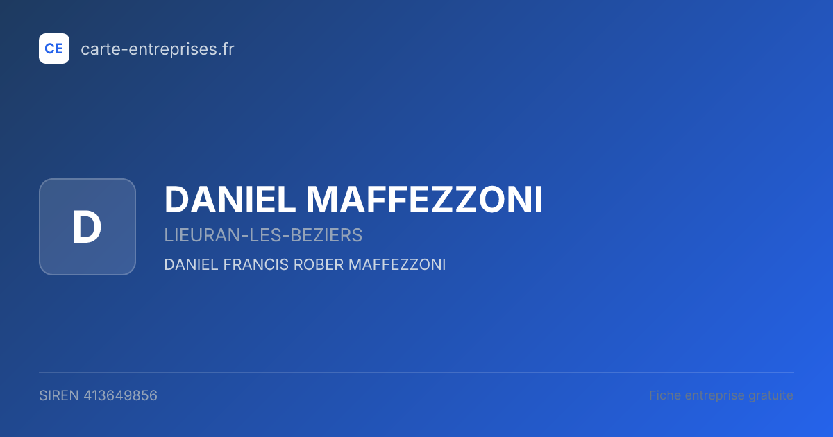 DANIEL MAFFEZZONI — 413649856 — fiche entreprise