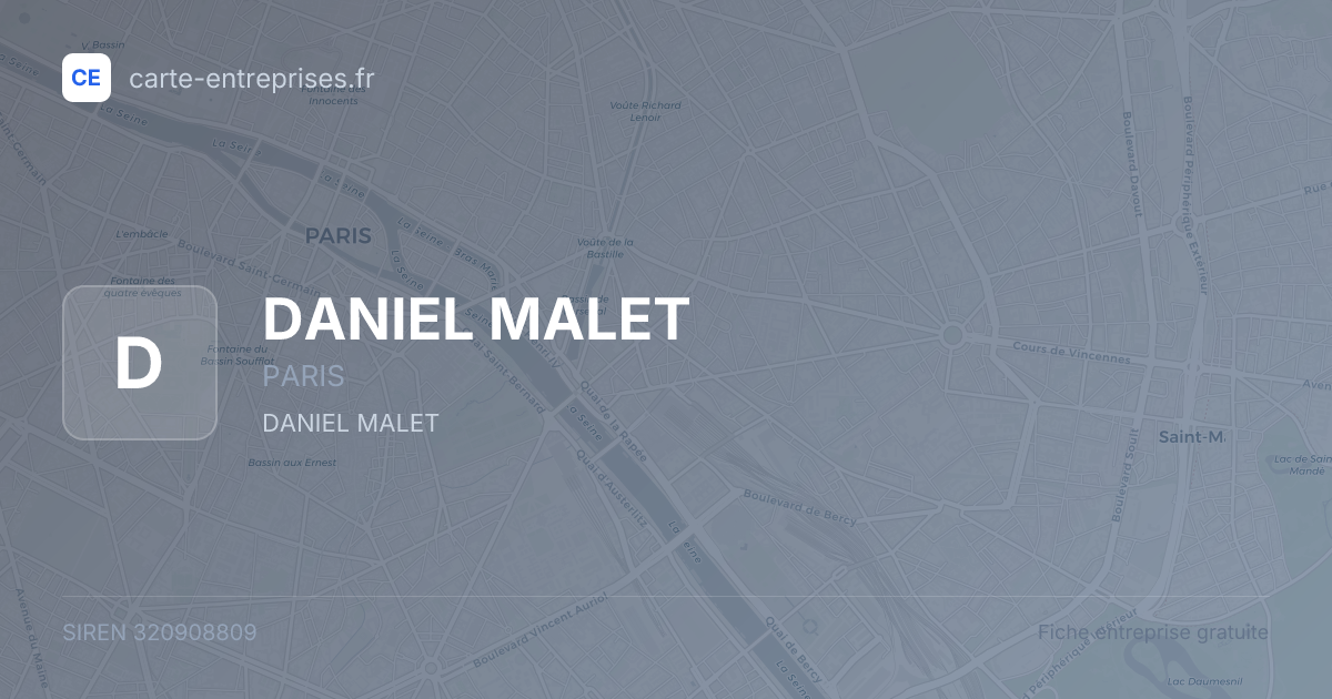 DANIEL MALET — 320908809 — fiche entreprise