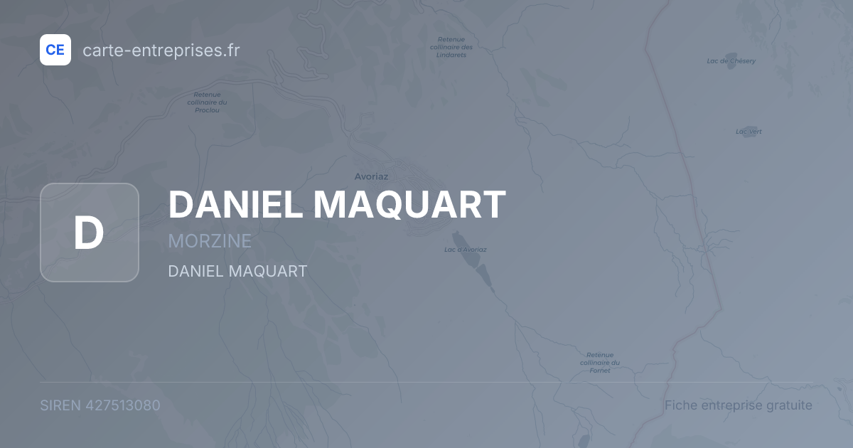 DANIEL MAQUART — 427513080 — fiche entreprise