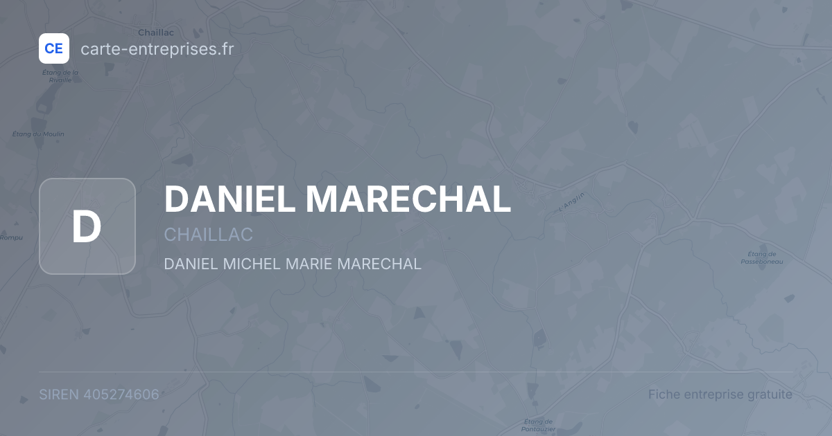 DANIEL MARECHAL — 405274606 — fiche entreprise