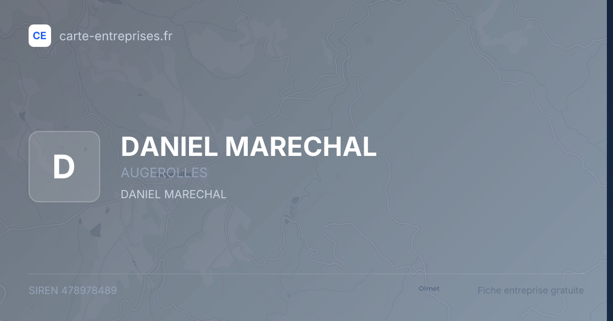 DANIEL MARECHAL — 478978489 — fiche entreprise